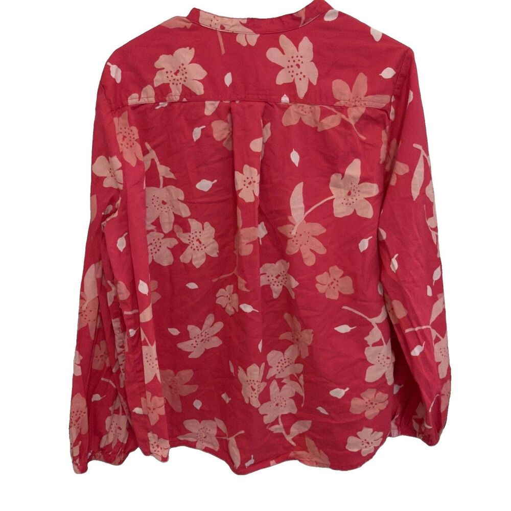Free Assembly Pink Cotton Button Front Blouse Women's XL Coastal Bright Shirt - Picture 5 of 9